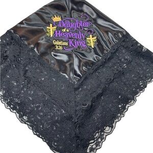 Women’s Black Satin Church Lap Scarf First Lady Lap Cloth